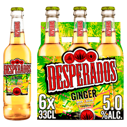 Desperados flavoured tequila bier Ginger 6-pack (Leeftijdscontrole ook bij levering)