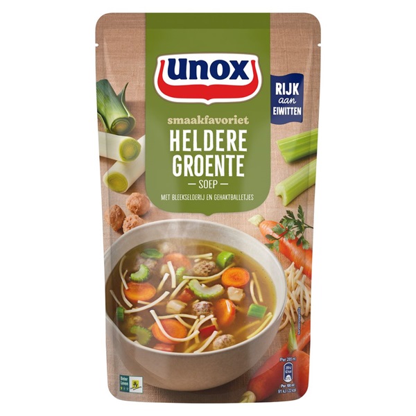 Unox Smaakfavoriet Soep in Zak Heldere Groente 570ml